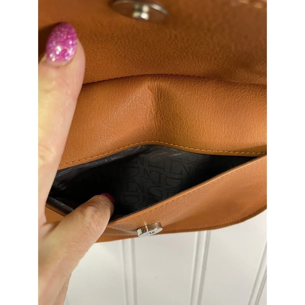 Danielle Nicole Brown Theia‎ Studded Stitched Top Handle Handbag Purse